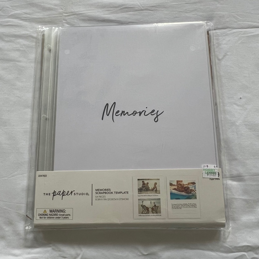 The Paper Studio Memories Scrapbook Template Kit 64 Pieces 8.5x11 White 2247922